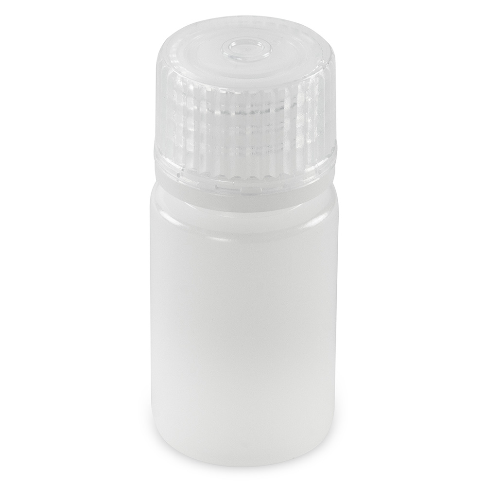 Globe Scientific Bottle, Narrow Mouth, Boston Round, HDPE with PP Closure, 15mL, Bulk Packed with Bottles and Caps Bagged Separately, 2000/Case Bottle;Round;HDPE; 15mL;Narrow Mouth;Clear